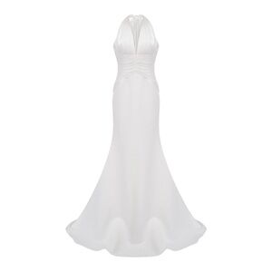 Elegant White Backless Dress